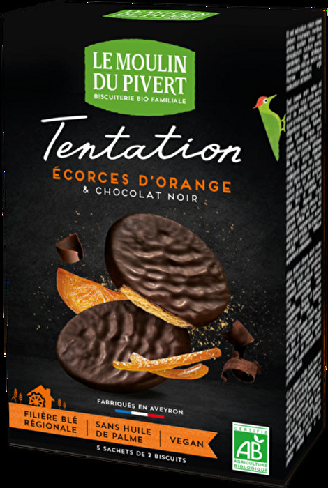 Die Kekse mit kandierten Orange von Le Moulin du Pivert sind knusprige Kekse in Bio Qualität.