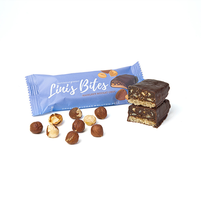 Hazelnut Nougat Choc Riegel von Lini's Bites günstig im Veganshop bei kokku-online.de bestellen.