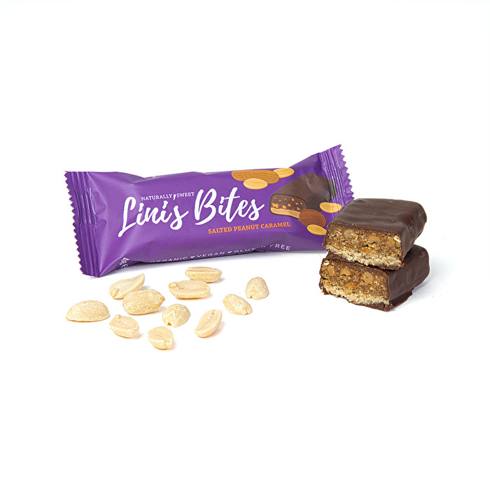 Salted Peanut Caramel Riegel von Lini's Bites günstig im Veganshop bei kokku-online.de bestellen.