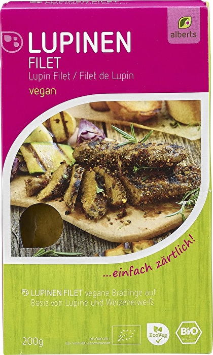 Die zarten, deftigen Lupinenfilets von alberts eignen sich wunderbar zum Anbraten in der Pfanne.