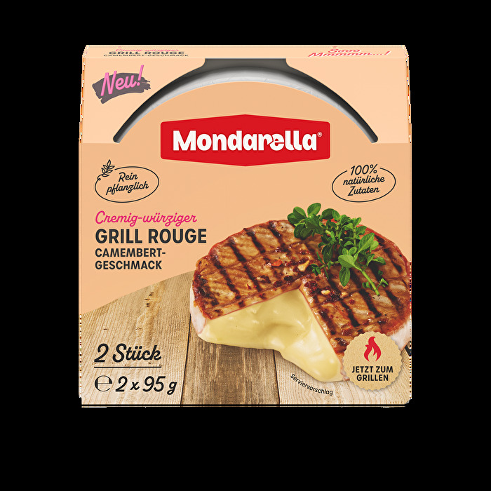 Der Grill Rouge von Mondarella ist würzig und cremig. Du kannst ihn grillen, backen, frittieren oder panieren.