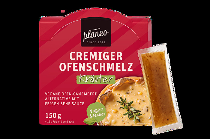 Nur von planeo - der zarte, cremige Ofenschmelz Kräuter mit Feigen-Senf-Sauce!