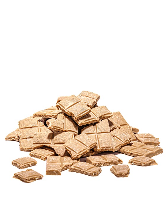 Die vegane Bruchschokolade weiße Nougat von planeo ist eine Mischung aus cremigem Nougat und zartschmelzender, weißer Schokolade.
