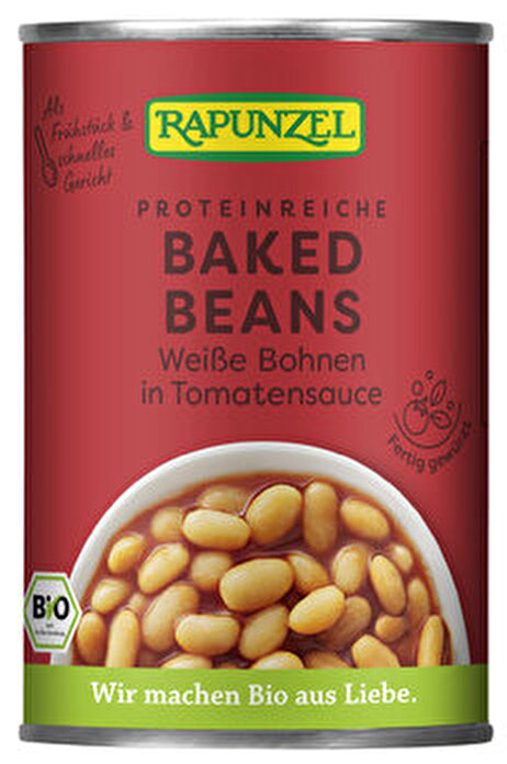 Der Klassiker des englischen Frühstücks: Die Baked Beans von Rapunzel sind fix & fertig zubereitet.