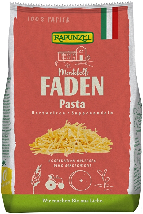 Die Faden Suppennudeln von Rapunzel gehören als beliebte Suppeneinlage in jede Küche.