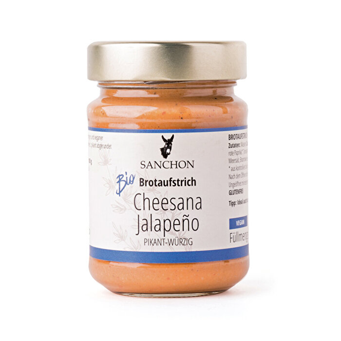 Der Cheesana Jalapeño von Sanchon ist ein veganer Brotaufstrich auf der Basis von Cashewkernen.