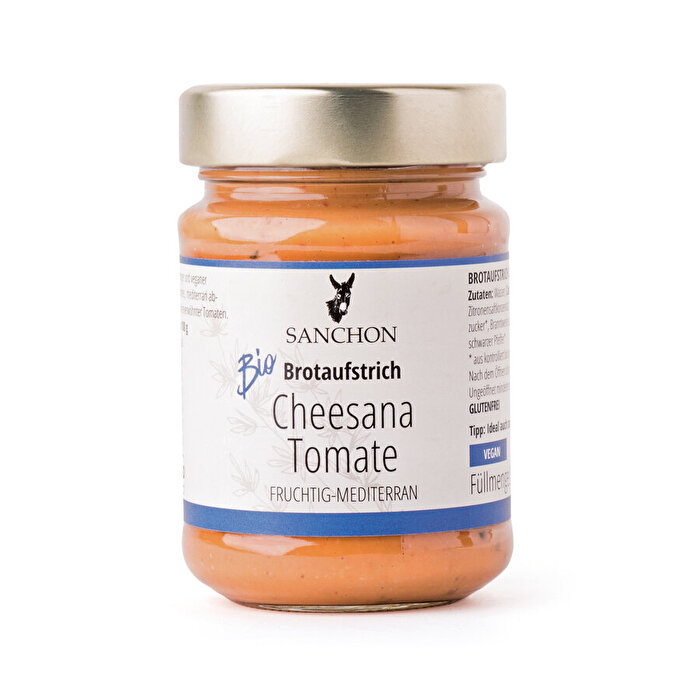 Der Cheesana Tomate von Sanchon ist ein besonders cremiger Brotaufstrich mit fruchtigem Tomatenaroma.