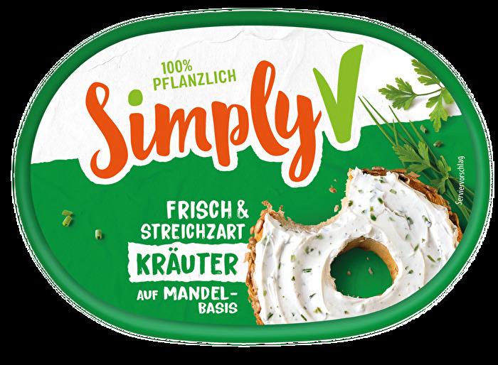 Mit dem veganen Streichzart Kräuter von Simply V kannst du - neben der Verwendung als Brotaufstrich - allen Gerichten das 
