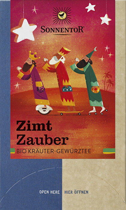 Der Zimt Zauber Kräuter-Gewürztee von Sonnentor schmeckt zimtig-süß - wie Zimtsterne eben.