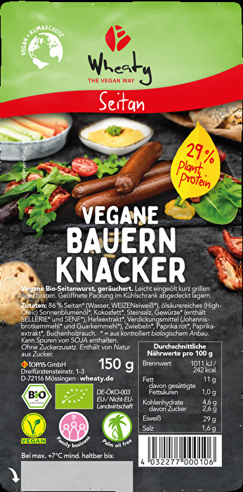 Die Bauern-Knacker von Wheaty sind knackig und lecker.