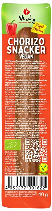 Eine neuartige Geschmacksdimension für den veganen Markt, das ist die Chorizo Snacker von Wheaty.