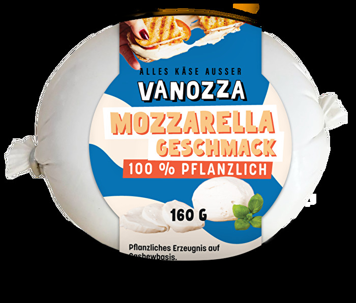 Mozzarella Geschmack Kugel von VANOZZA – die kleine, pflanzliche Mozzarellaalternative begeistert mit ihrer einzigartig cremigen Konsistenz, inspiriert von italienischem Büffelmozzarella.