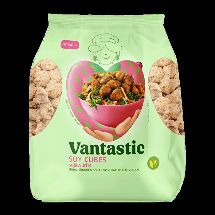 Die Soja Würfel 250g von Vantastic punkten mit ihrer schnellen Zubereitung und sind vielseitig einsetzbar!