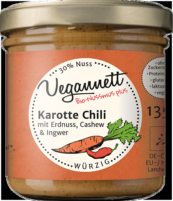 Der Aufstrich Karotte Chili von Vegannett ist wunderbar fruchtig und gleichzeitig angenehm scharf.