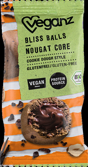 Die Bliss Balls Nougat Core von Veganz schmecken genauso hervorragend wie sie aussehen.