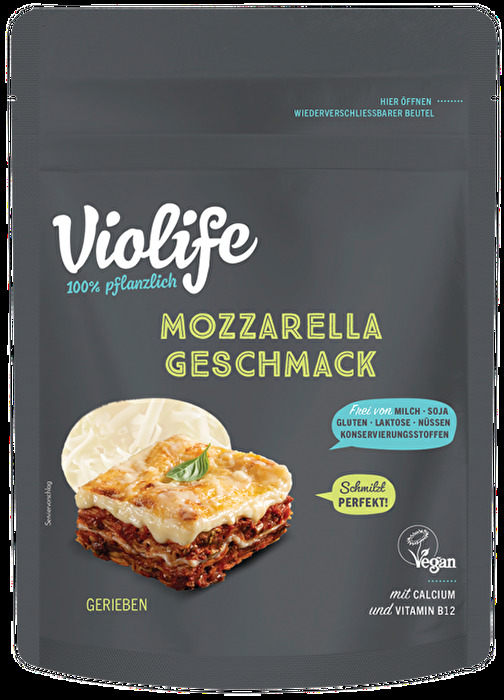 Der Mozzarella Geschmack Gerieben von Violife beeindruckt mit seinem cremig mildem Geschmack.