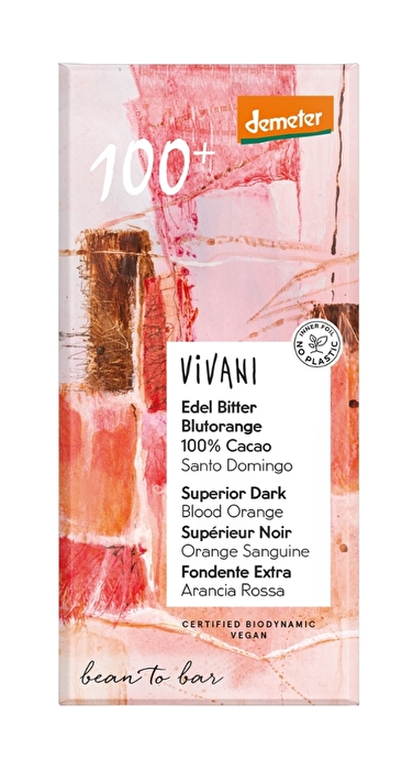 In der Edel Bitter Blutorange 100% von Vivani findest du reinen, 100%igen Schokoladengeschmack.