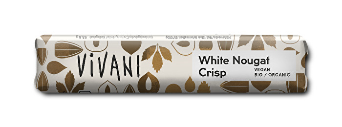Das vegane Highlight für alle LiebhaberInnen weißer Schokolade. Beim White Nougat Crisp Riegel von Vivani trifft feinster Nougat auf knusprigen Haselnusskrokant.