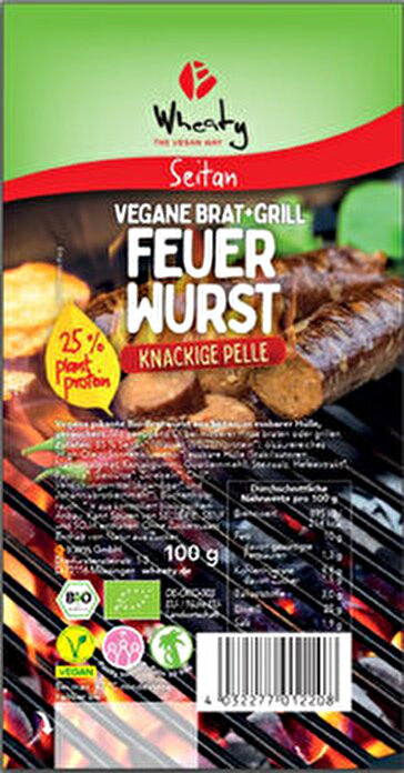 Mit der Feuerwurst steuert Wheaty eine scharf-würzige Art Bratwurst zu jedem Grillgut bei.