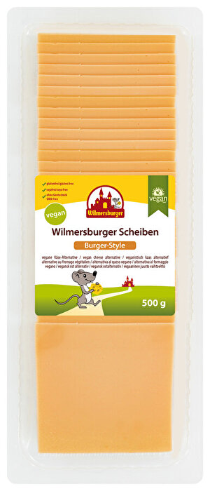 Vegane Schmelz Scheiben Cheddar Style 500g von Wilmersburger günstig bei kokku im veganen Onlineshop kaufen!