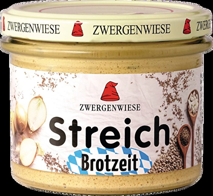 Zum Brotzeit Streich von Zwergenwiese muss man gar nichts groß sagen: Zwiebeln, Kümmel, Äpfel und Pfeffer auf Sonnenblumenkernbasis verbinden sich zu genau dem, was Du unter einem herzhaften Obazda verstehst.