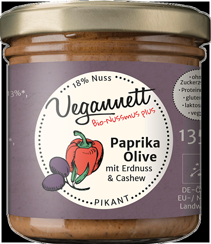 Veganett - Aufstrich Paprika Olive kaufen | kokku - Dein veganer Onlineshop