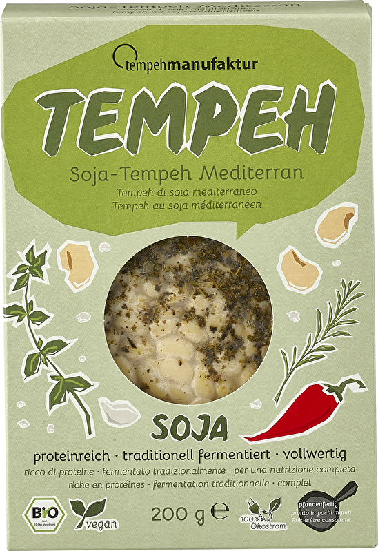 Tempehmanufaktur Tempeh Mediterran kaufen kokku Dein veganer