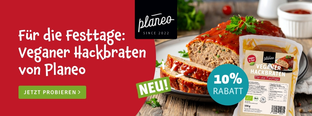 10% auf den BIO Veganen Hackbraten von planeo - perfekt für die Festtage!