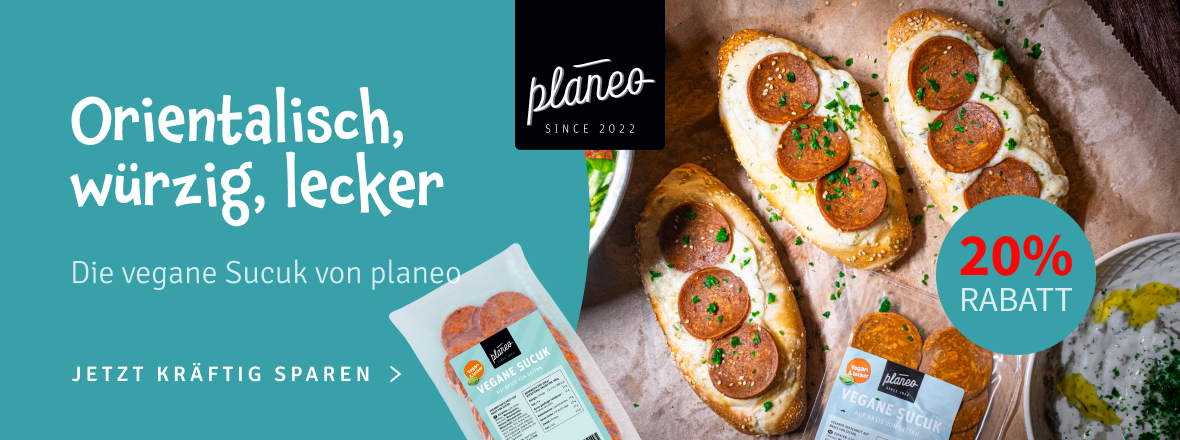 20% auf die würzige Sucuk-Alternative von planeo.