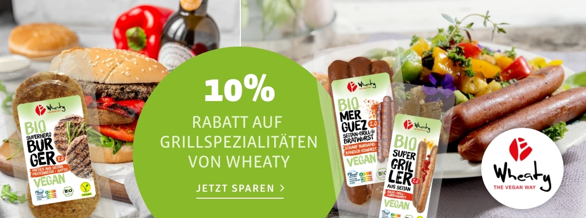 10% Rabatt auf ausgewählte Grillspezialitäten von Wheaty bei kokku-online.de