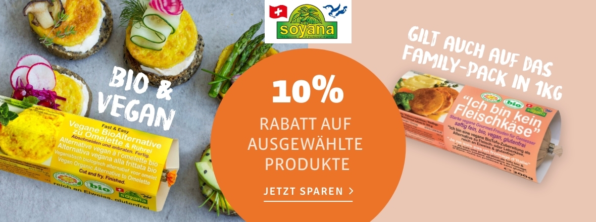 10% auf Omelette und Fleischkäse Alternativen von Soyana bei kokku-online.de